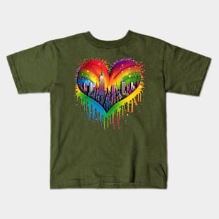 Vibrant New York Love Explosion T-Shirt Design Kids T-Shirt